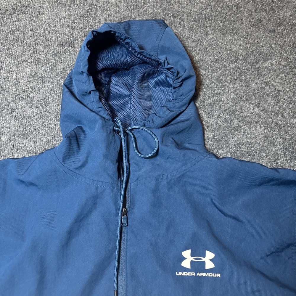 Under Armour Men's Sport Style Wind Training Jacket Blue/White Size 3XL - Picture 2 of 6